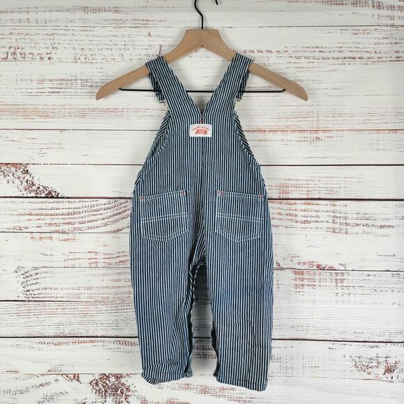 Round House  Overalls Hickory Railroad Stripe Size 18 Months EUC - Picture 6 of 8